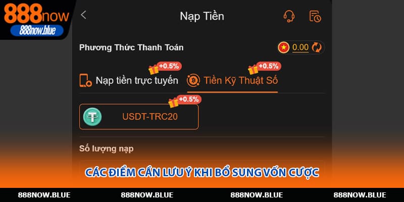 Các điểm cần lưu ý khi bổ sung vốn cược